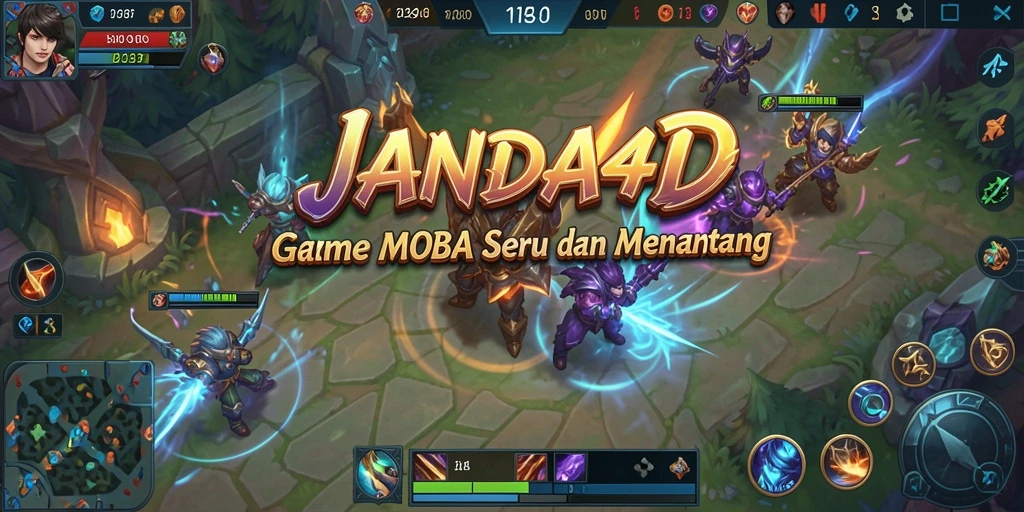 Gameplay seru dalam JANDA4D dengan aksi intens di arena MOBA.