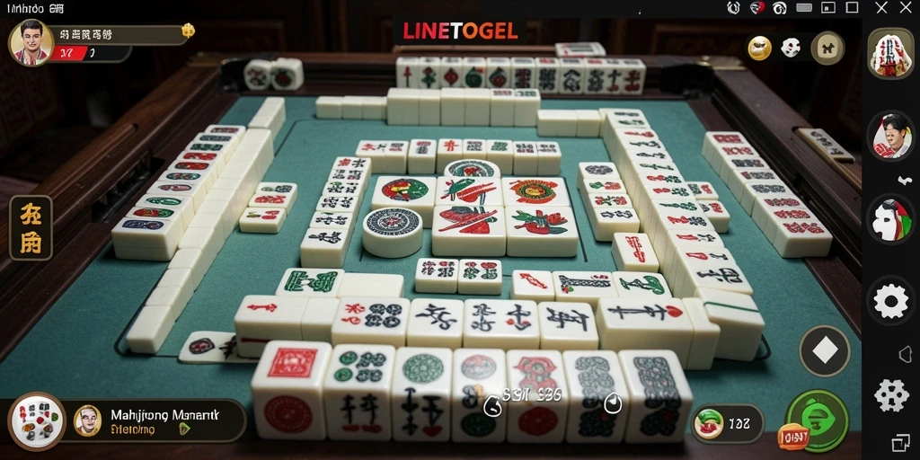 Tampilan gameplay menarik dari LINETOGEL dengan ubin Mahjong.