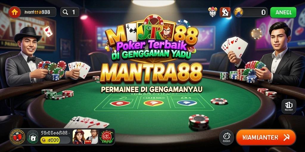 Tampilan gameplay seru dalam aplikasi MANTRA88 yang menampilkan Poker.