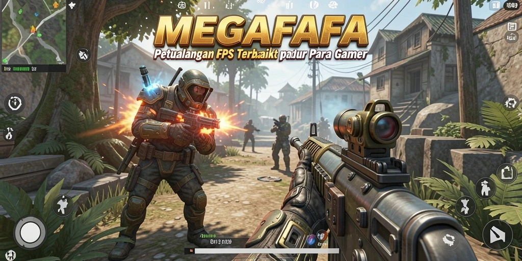 Gameplay seru MEGAFAFA dengan aksi tembak-menembak intens.
