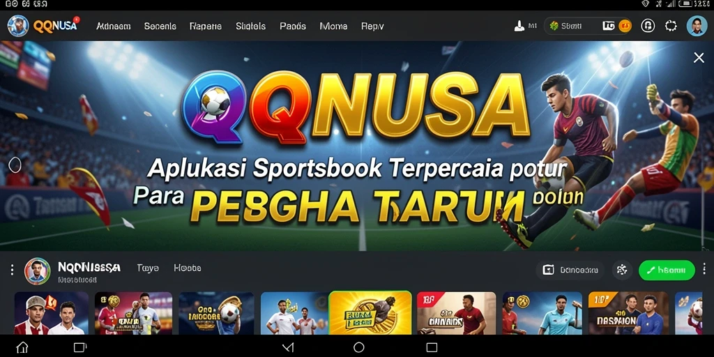Screenshot QQNUSA menampilkan fitur taruhan olahraga yang dinamis.