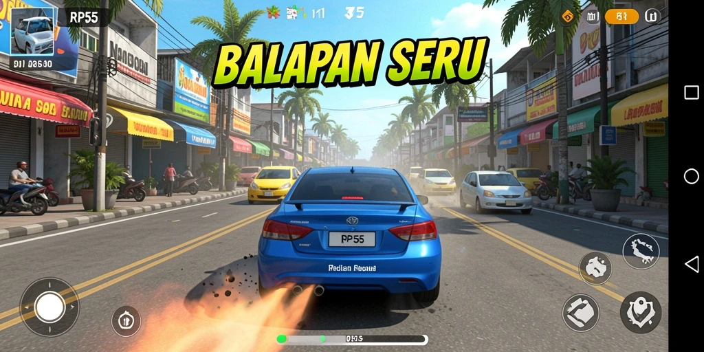 Tangkap momen balapan epik dalam RP55 dengan mobil dan trek menarik.